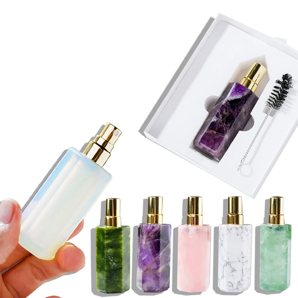 Wholesale Natural Crystal Nozzle Six Prism Gemstone Perfume Bottle Healing Rose Quartz Women Perfume Bottle
Wholesale Natural Crystal Nozzle Six Prism Gemstone Perfume Bottle Healing Rose Quartz Women Perfume Bottle
