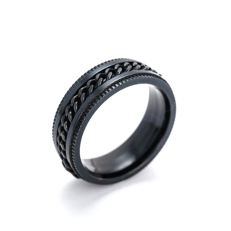 2021Newest Individuality Fashion Rings Black Rotatable Chain Stainless Steel Mens Rings, Picture
2021Newest Individuality Fashion Rings Black Rotatable Chain Stainless Steel Mens Rings, Picture