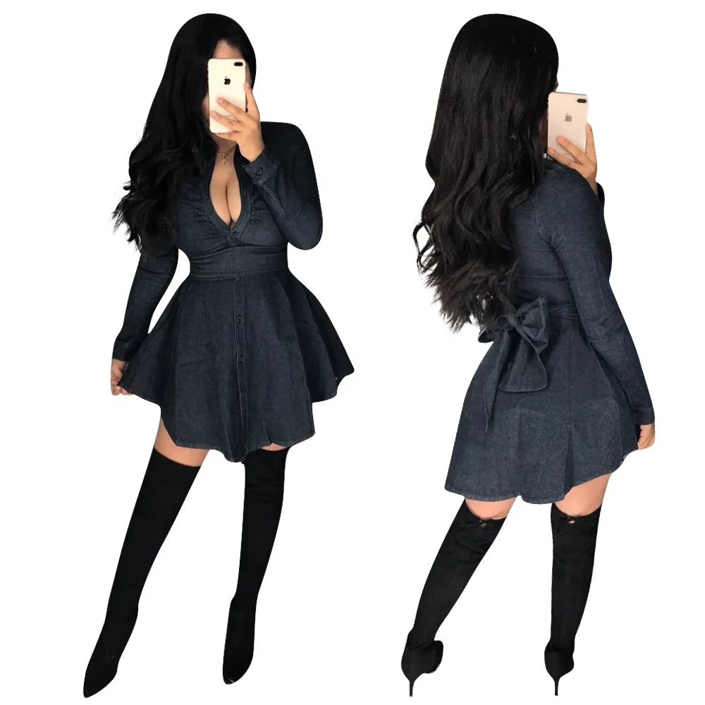 YZ930 Fashion Women Slim Fit Party s Dress Sexy Long Sleeve Shirt Dresses with Bowknot Belt, Black
YZ930 Fashion Women Slim Fit Party s Dress Sexy Long Sleeve Shirt Dresses with Bowknot Belt, Black