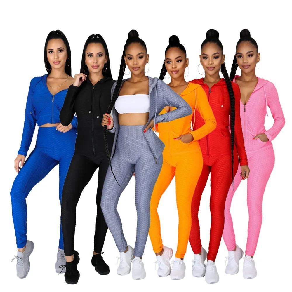 2020 autumn casual suit solid color jacquard zipper hooded sweater suit sweat suits women, 7 color
2020 autumn casual suit solid color jacquard zipper hooded sweater suit sweat suits women, 7 color