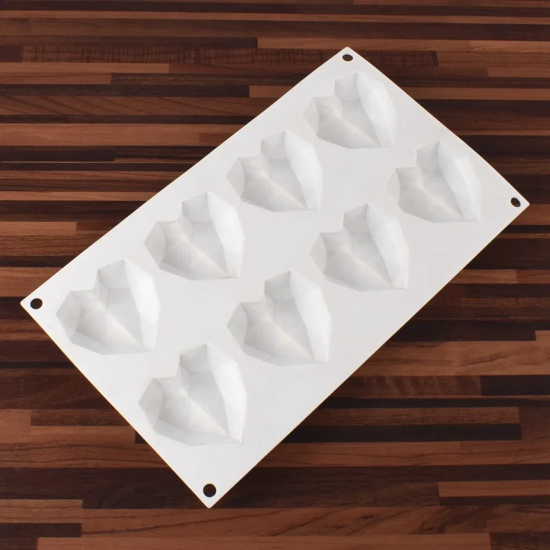 8 holes small love diamond mousse silicone cake cold mold baking supplies DIY tools, As picture
8 holes small love diamond mousse silicone cake cold mold baking supplies DIY tools, As picture