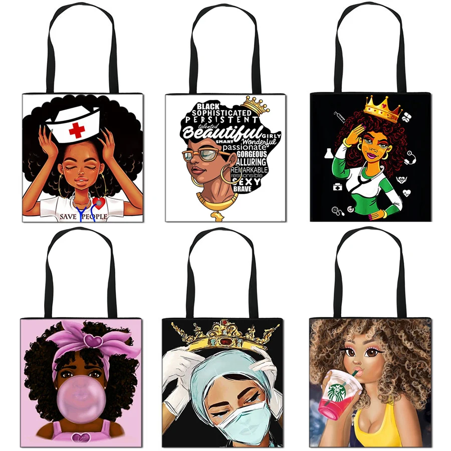 Cheap Wholesale In Bulk Black Girls Nurse Supermarket Grocery Tote Custom Logo Cartoon Printed Large Polyester Shopping Bag
Cheap Wholesale In Bulk Black Girls Nurse Supermarket Grocery Tote Custom Logo Cartoon Printed Large Polyester Shopping Bag