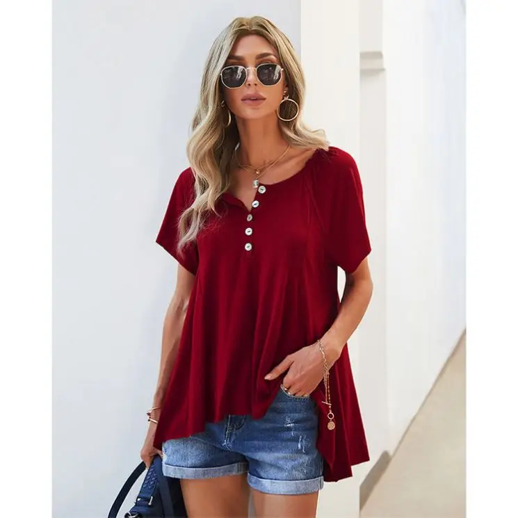PEARL Best Seller 2021 Summer Short Sleeve Casual Button Chemise Femme Womens T-Shirt Blouses Ladies Tops Blouse
PEARL Best Seller 2021 Summer Short Sleeve Casual Button Chemise Femme Womens T-Shirt Blouses Ladies Tops Blouse