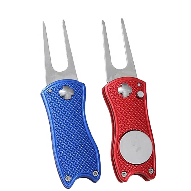 High Quality Stainless Steel Foldable Golf Divot Tool Ball Marker Golfer Training Accessory Golf Green Fork, Blue, red, customized
High Quality Stainless Steel Foldable Golf Divot Tool Ball Marker Golfer Training Accessory Golf Green Fork, Blue, red, customized