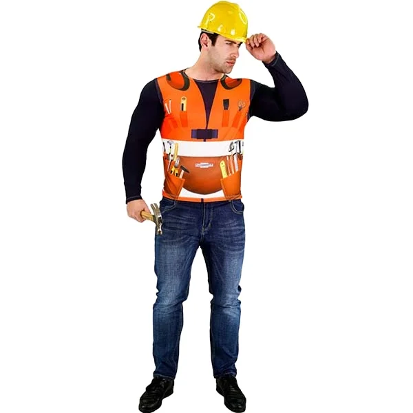 3D Digital Printing Men's Construction Building Worker Costume Cosplay Party Builder Long Sleeve T-shirt
3D Digital Printing Men's Construction Building Worker Costume Cosplay Party Builder Long Sleeve T-shirt