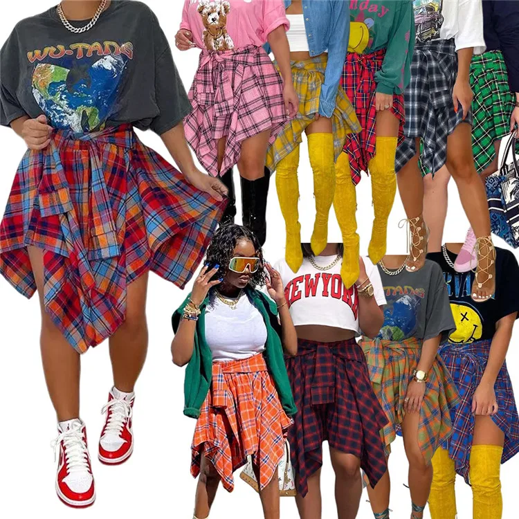2022 Hot Hip Hop Ladies Plaid Print Skirt Stacked Irregular Summer Club Party Women High Waist Short Skirts
2022 Hot Hip Hop Ladies Plaid Print Skirt Stacked Irregular Summer Club Party Women High Waist Short Skirts