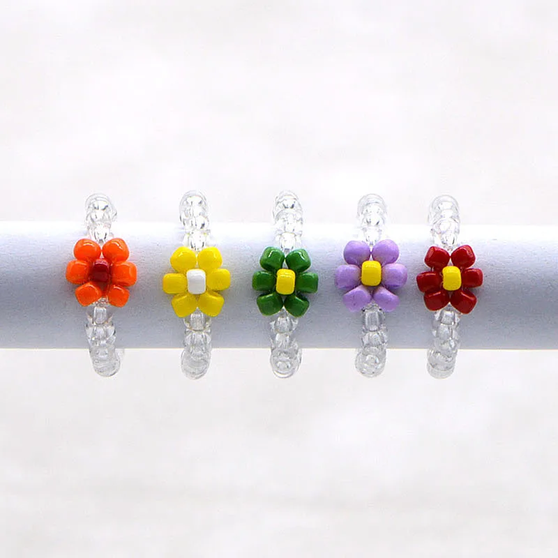 OUYE 2021 Colorful Acrylic Ring handmade elastic Chain beaded flowers ring beads hand woven Ring For Women Girls Gift
OUYE 2021 Colorful Acrylic Ring handmade elastic Chain beaded flowers ring beads hand woven Ring For Women Girls Gift