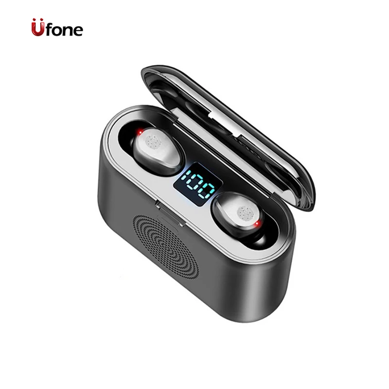 Ufone High Quality Tws F9-S Earbuds 2000mah Power Bank Ipx7 Waterproof Bt Speaker Wireless Earphone, Black
Ufone High Quality Tws F9-S Earbuds 2000mah Power Bank Ipx7 Waterproof Bt Speaker Wireless Earphone, Black
