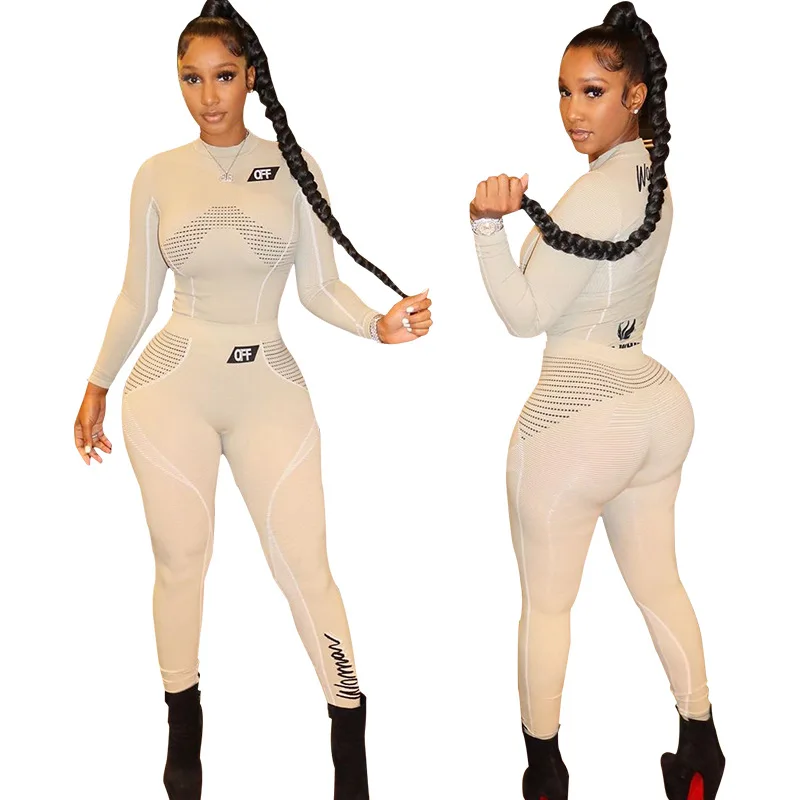 Wholesale hot sales Long sleeve letter top and Yoga Pants Sexy women's two piece set 2 piece set women
Wholesale hot sales Long sleeve letter top and Yoga Pants Sexy women's two piece set 2 piece set women