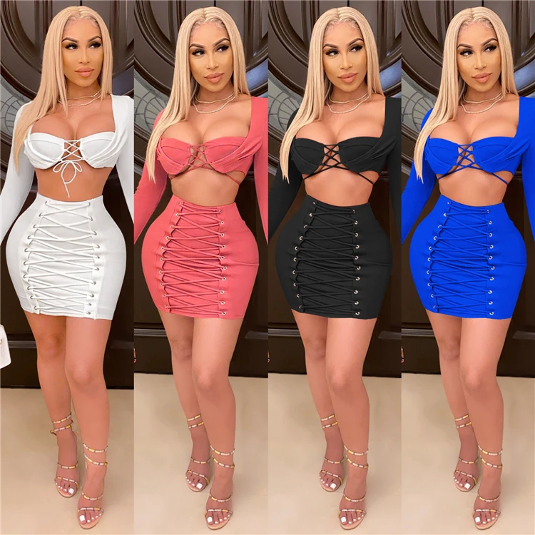 DUODUOCOLOR Fashionable sexy girdle bosom wrap long sleeve two piece short skirt wrap hip skirt woman D97339
DUODUOCOLOR Fashionable sexy girdle bosom wrap long sleeve two piece short skirt wrap hip skirt woman D97339