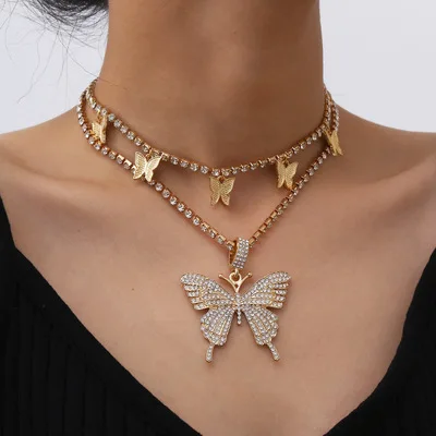 2021 Double Layers New Mix Big Small Butterfly Diamond Pendant Choker Necklace Tennis Chain Accessories Jewelry
2021 Double Layers New Mix Big Small Butterfly Diamond Pendant Choker Necklace Tennis Chain Accessories Jewelry