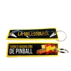 Logo Double Sided Fabric Design Custom Embroidery Keychain