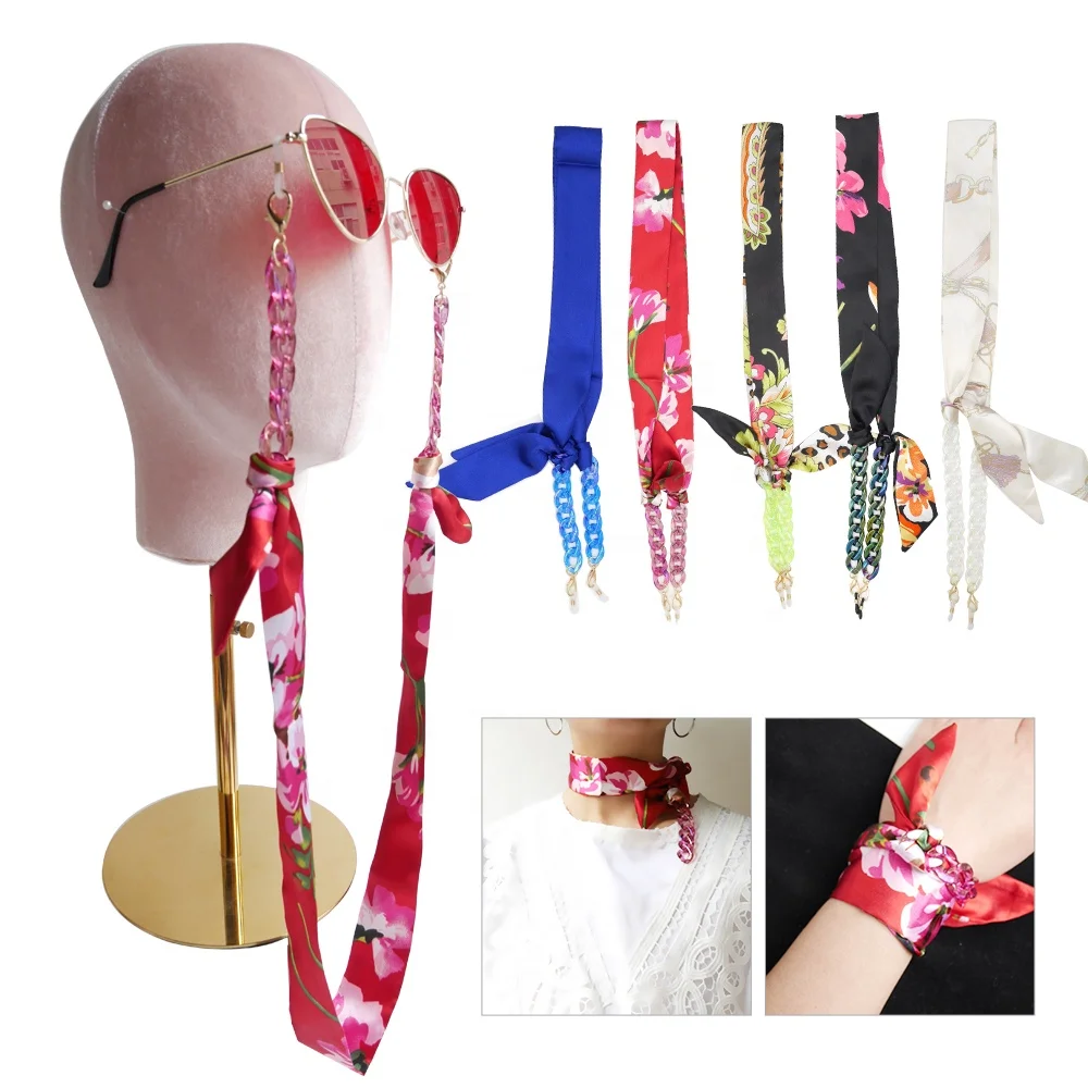 Luxury Polyster Fabric Ribbon AB Color Plated Acrylic Sunglasses Cord Scarf Masking Strap Holder Glasses Chain
Luxury Polyster Fabric Ribbon AB Color Plated Acrylic Sunglasses Cord Scarf Masking Strap Holder Glasses Chain