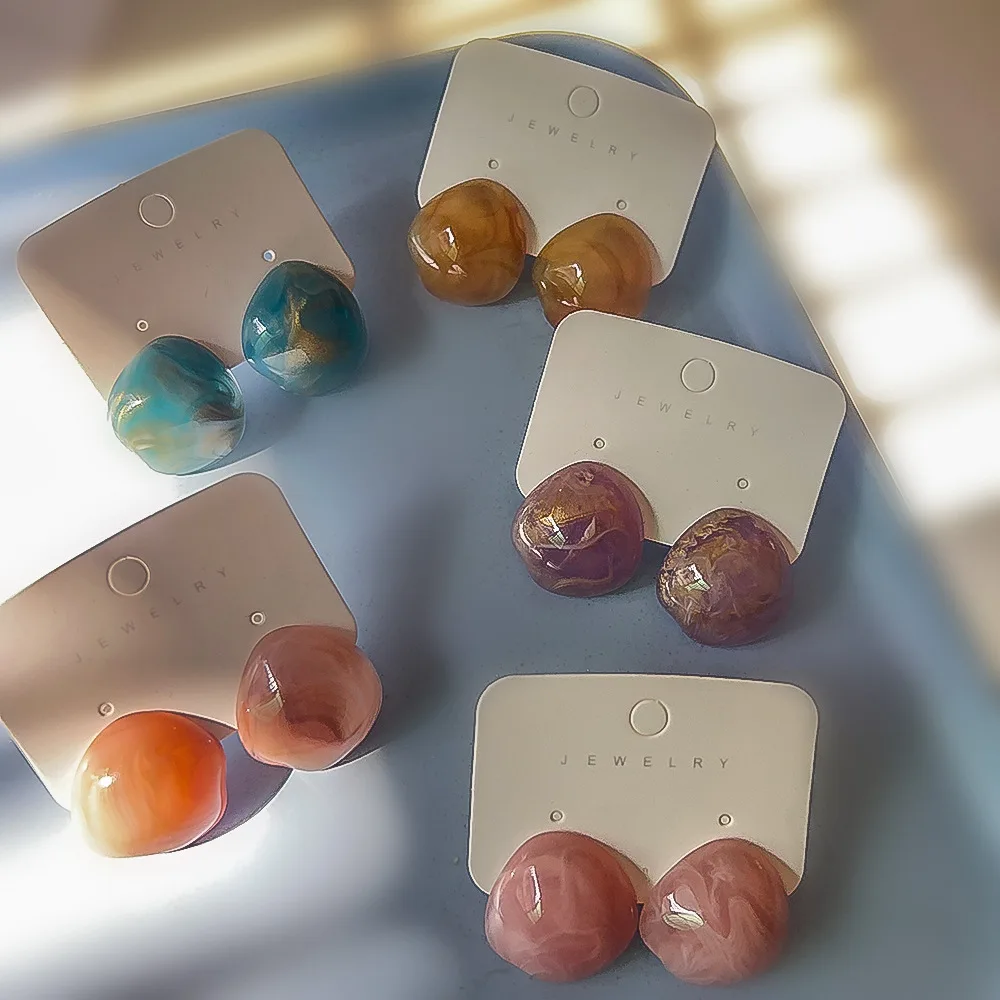 Ins Style 5 Colors Resin Acrylic Stud Earring Vintage Jewelry Stainless Steel Acrylic Resin Earrings For Women
Ins Style 5 Colors Resin Acrylic Stud Earring Vintage Jewelry Stainless Steel Acrylic Resin Earrings For Women