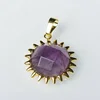 Gemstones Amethyst Onyx Tiger Eye Round Sun diy Jewelry Pendants Single Stone Pendant Design Natural For Necklace