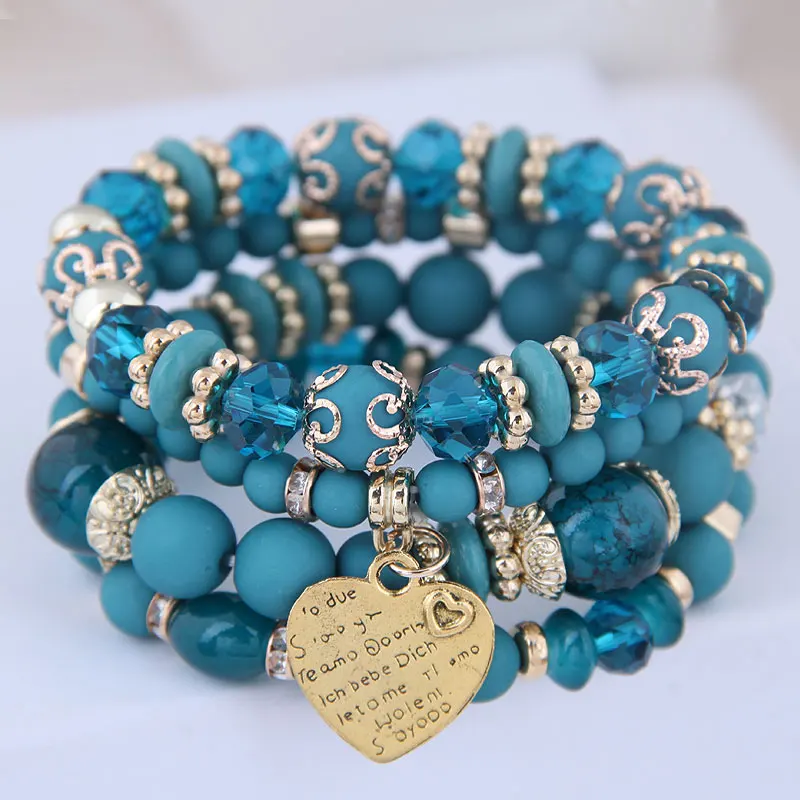 Hot sale Elastic Bohemian beads bracelets Fashion heart pendant charm bracelet set wholesale W140312148
Hot sale Elastic Bohemian beads bracelets Fashion heart pendant charm bracelet set wholesale W140312148