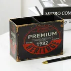 Handmade custom logo multi-colored mobile decorative table organizer leather desk pen holder