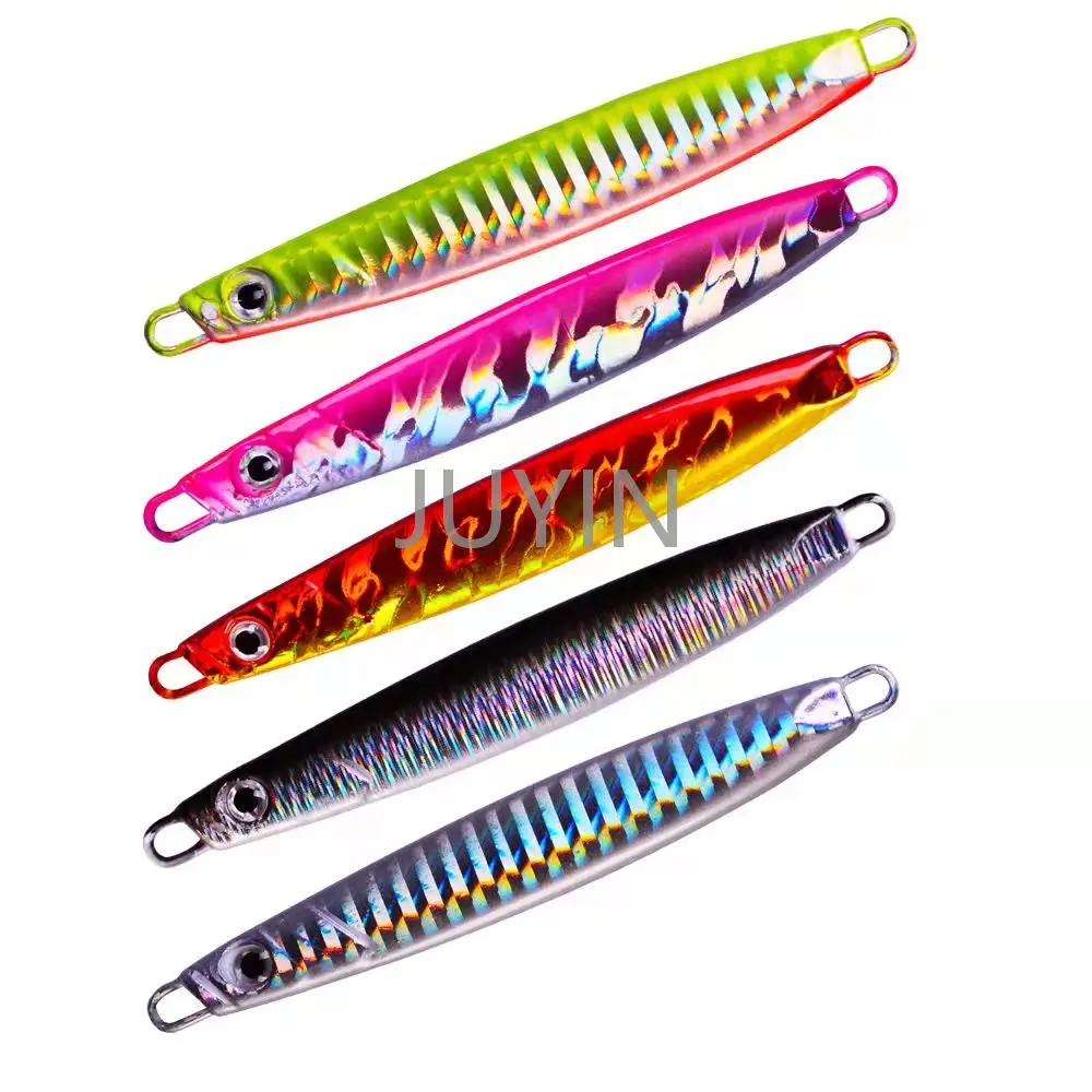 JUYIN Lure brand iron plate lead fish 5 colors zinc alloy metal hard bait with hook bait
JUYIN Lure brand iron plate lead fish 5 colors zinc alloy metal hard bait with hook bait