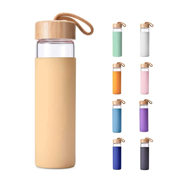 Best Sell Portable Glass Custom Water Bottle With Protective Sleeve And Bamboo Lid For Outdoor Sport, Transparent
Best Sell Portable Glass Custom Water Bottle With Protective Sleeve And Bamboo Lid For Outdoor Sport, Transparent