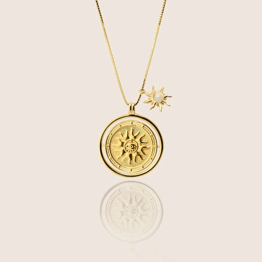 Gold Filled jewelry Stainless Steel Coin Stamp Decoration Totem Power Of Sun Pendant Necklace Women, Picture shows
Gold Filled jewelry Stainless Steel Coin Stamp Decoration Totem Power Of Sun Pendant Necklace Women, Picture shows