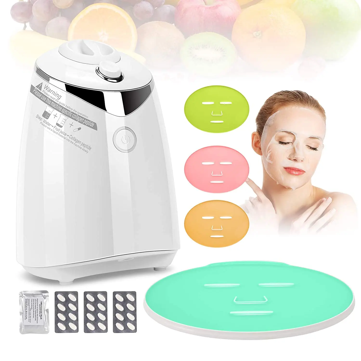 Electric DIY Smart Collagen Skin Face Maker Natural Fruit and Vegetable Facial Mask Machine, White
Electric DIY Smart Collagen Skin Face Maker Natural Fruit and Vegetable Facial Mask Machine, White
