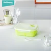 leakproof 1350ml rectangle 2 compartments plastic PP bento lunch box lunch box set children lunch box with spoon for promotion