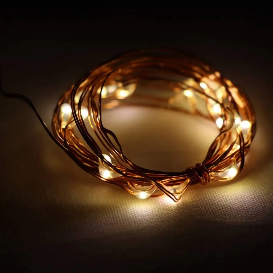 USB chargeable 2m 20LED String Silver Copper Wire Holiday Party Christmas Fairy Lights