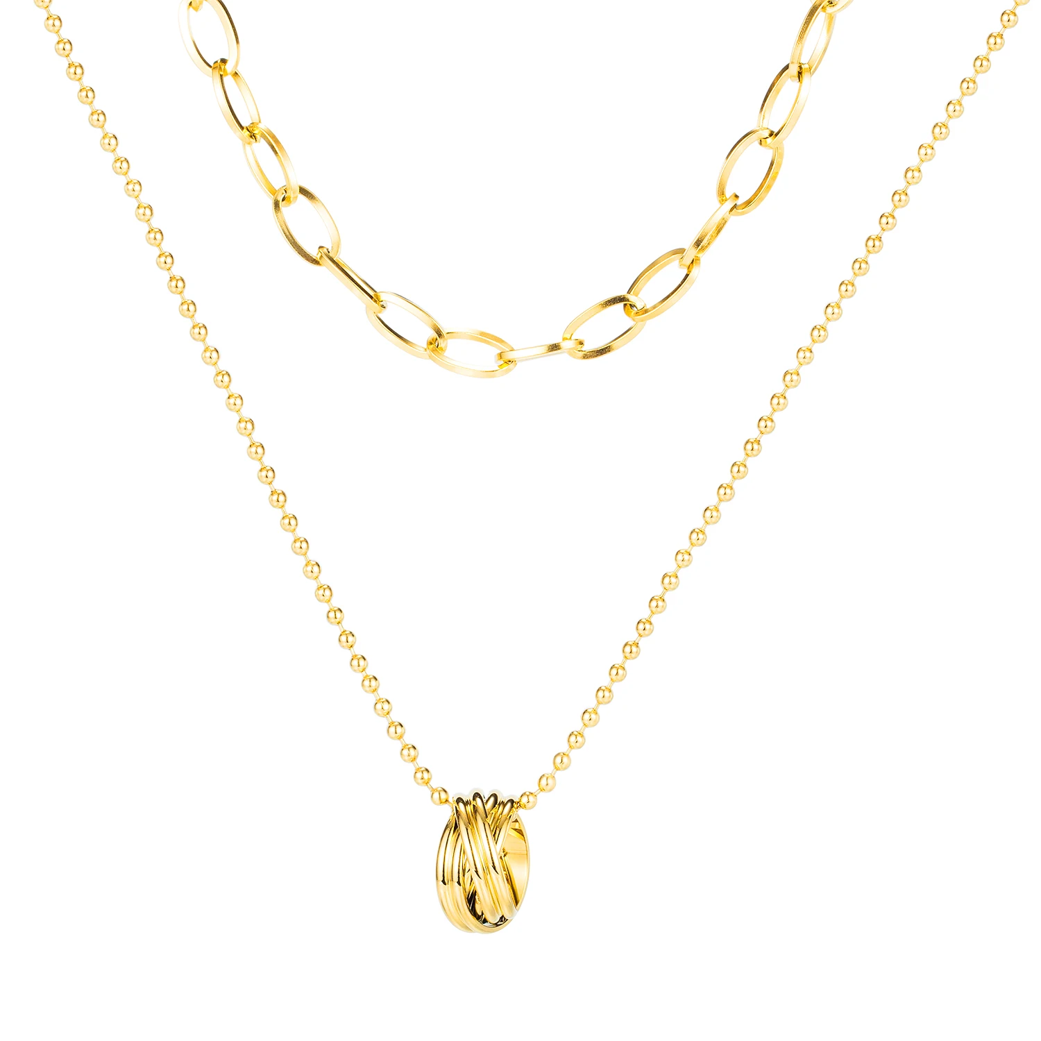 Fashion Two Chain Women Stainless Steel Charms For Making 2 Layer Necklace, Gold,silver,accept custom color
Fashion Two Chain Women Stainless Steel Charms For Making 2 Layer Necklace, Gold,silver,accept custom color