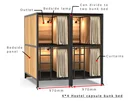 Modern Dormitory school Inn Hostel latest design metal capsule bunk bed with rod ladder and curtain for hotel