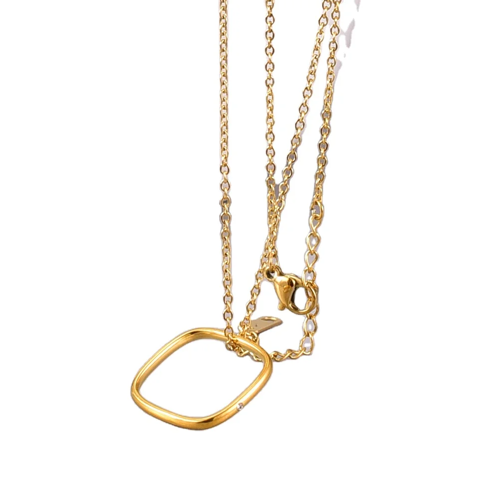 Fashion Necklace Women Jewelry Gold Plated Stainless Steel Geometric Pendant Zircon Necklace, Gold,silver
Fashion Necklace Women Jewelry Gold Plated Stainless Steel Geometric Pendant Zircon Necklace, Gold,silver