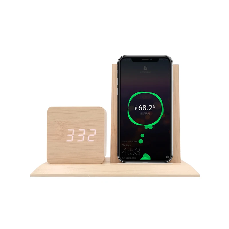 Creative Design Triple Alarms Wireless Charging Clock Led Wooden Thermometer Alarm Clock Wireless Charger, White,black,brown,maple,gray
Creative Design Triple Alarms Wireless Charging Clock Led Wooden Thermometer Alarm Clock Wireless Charger, White,black,brown,maple,gray