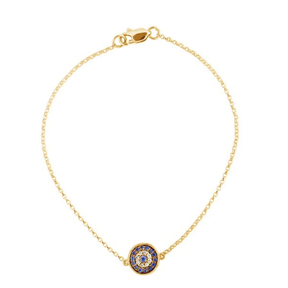 hot sale 925 sterling silver jewelry 18k gold vermeil nice diamond and sapphire blue eye disc bracelet
hot sale 925 sterling silver jewelry 18k gold vermeil nice diamond and sapphire blue eye disc bracelet