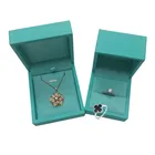 Luxury PU Leather Jewellery Box Set Custom Hot stamping Green Fashion Jewelry Gift Box