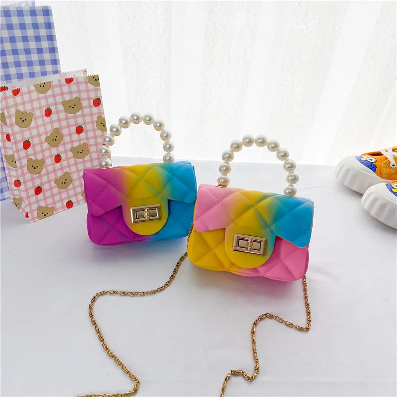 Hot-selling designer bag rainbow colorful women handbag and purse pearl lattice kids bag, 7 colors
Hot-selling designer bag rainbow colorful women handbag and purse pearl lattice kids bag, 7 colors