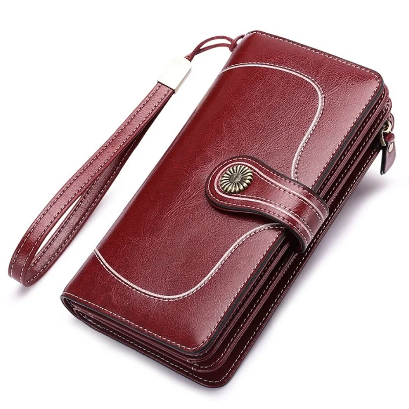 Vintage big capacity long design RFID blocking women genuine leather lady leather wallet purses, Yellow,red,blue,black, pink. brown 
Vintage big capacity long design RFID blocking women genuine leather lady leather wallet purses, Yellow,red,blue,black, pink. brown
