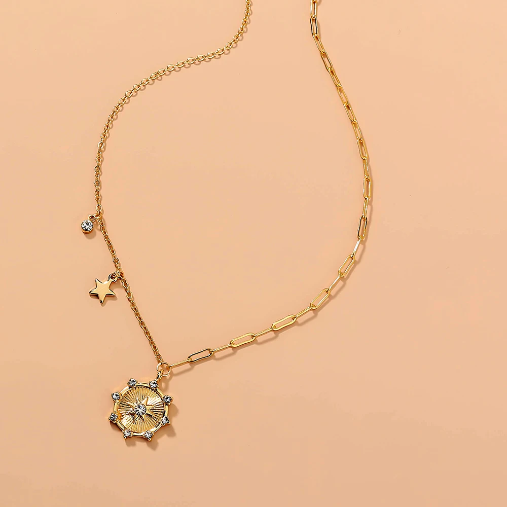 New Arrival Star Diamond Pendant Rhinestone Gold Copper Chain Woman Jewelry Necklace
New Arrival Star Diamond Pendant Rhinestone Gold Copper Chain Woman Jewelry Necklace