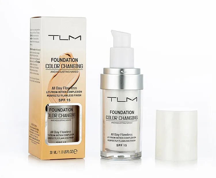 

30ml TLM Flawless Color Changing Liquid Foundation Makeup Change To Your Skin Tone By Just Blending, Transparent