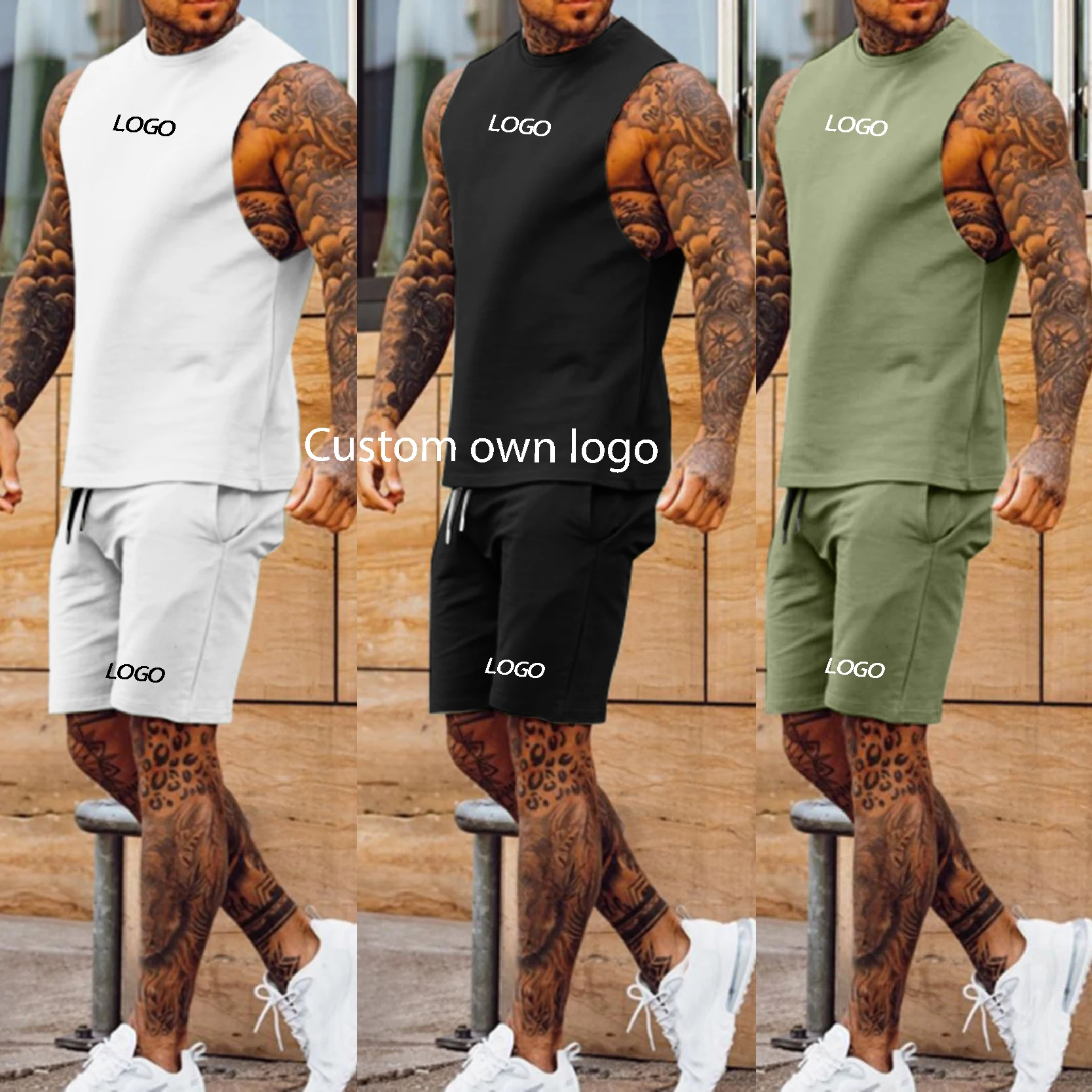Custom 2022 summer plus size active gym wear men two piece shorts set workout clothing jogger suits men Gym Fitness sets
Custom 2022 summer plus size active gym wear men two piece shorts set workout clothing jogger suits men Gym Fitness sets
