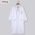 Taitang Super Soft Bath Robe White Unisex Cotton Hotel Women Spa Waffle Bathrobe