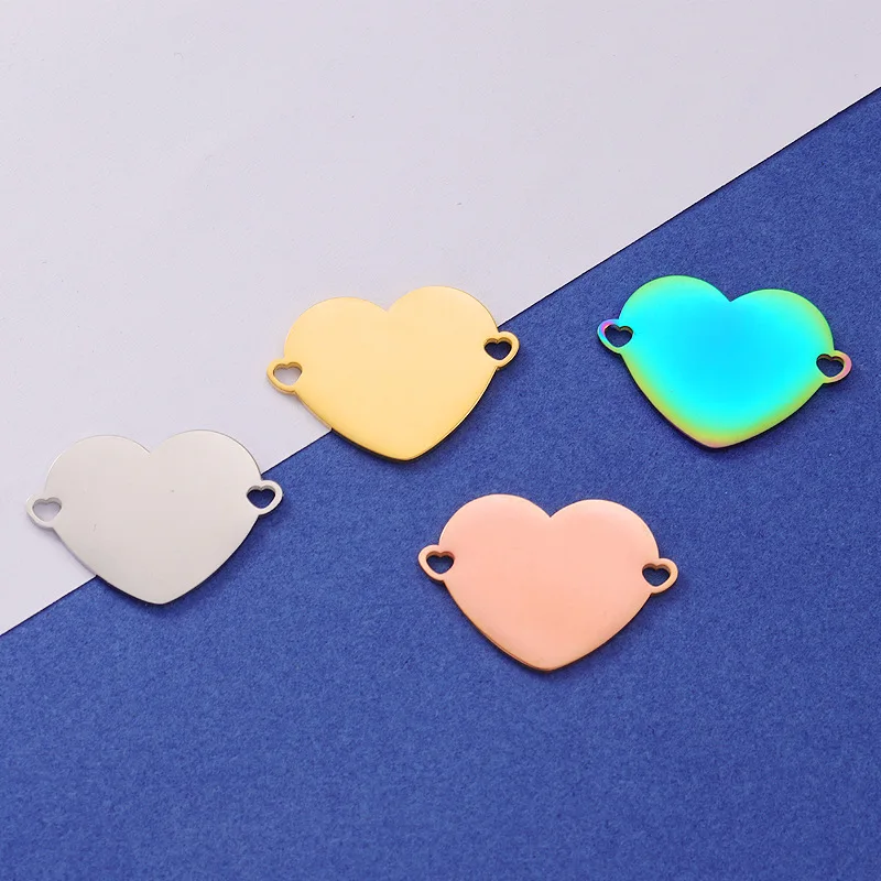 17*25MM Stainless Steel Double Hole Heart Charms Pendant Custom Logo Steel Heart Pendant For Necklace Bracelet Use
17*25MM Stainless Steel Double Hole Heart Charms Pendant Custom Logo Steel Heart Pendant For Necklace Bracelet Use