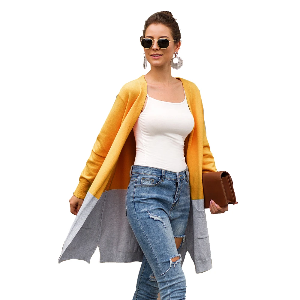 Spring and summer sweater with pockets three colors matching comfortable loose shirt long striped cardigan women
Spring and summer sweater with pockets three colors matching comfortable loose shirt long striped cardigan women