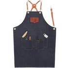 Pure cotton Denim duty Work Apron with Tool Pockets Dairy Custom logo Apron