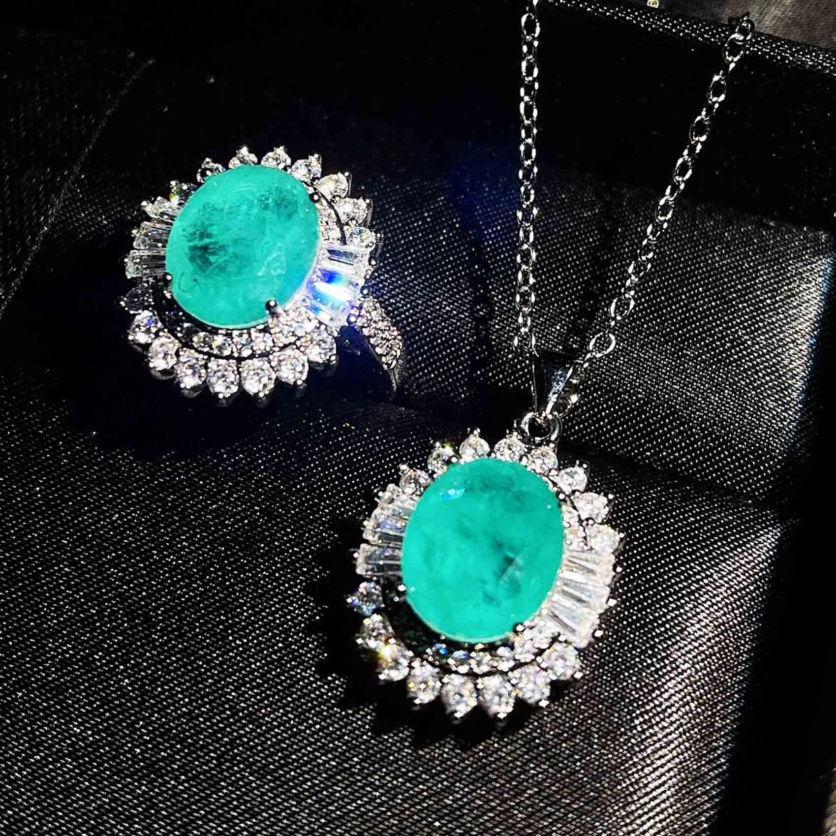 Vintage Jewelry Luxury Tourmaline Flower Pendant Necklace Rings For Women Wedding Engagement Dainty Mother's Day Gifts, Picture shows
Vintage Jewelry Luxury Tourmaline Flower Pendant Necklace Rings For Women Wedding Engagement Dainty Mother's Day Gifts, Picture shows