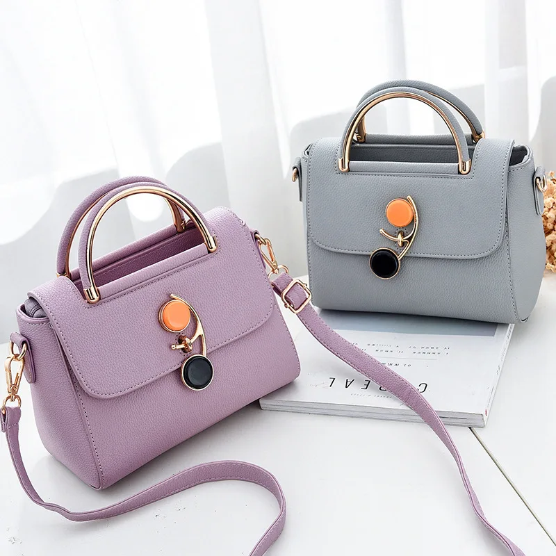 

Professional design pu ladies handbags 2021 high quality fashion latest luxury handbags for women, White, purple, light gray, black, pink