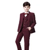 Kids Clothes 2019 Boutique Wholesale Retail Wine Formal Party Children Suits Longsleeve Lattice Boy Clothing Sets