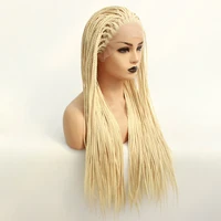 Synthetic Lace Front Wigs Dark Golden Color Micro Braids with Baby Hair Heat Resistant wigs
Synthetic Lace Front Wigs Dark Golden Color Micro Braids with Baby Hair Heat Resistant wigs