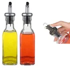 EasyLife Click 150ml kitchen glass oil and vinegar bottle with non-drip silver color spout small size glass bottle