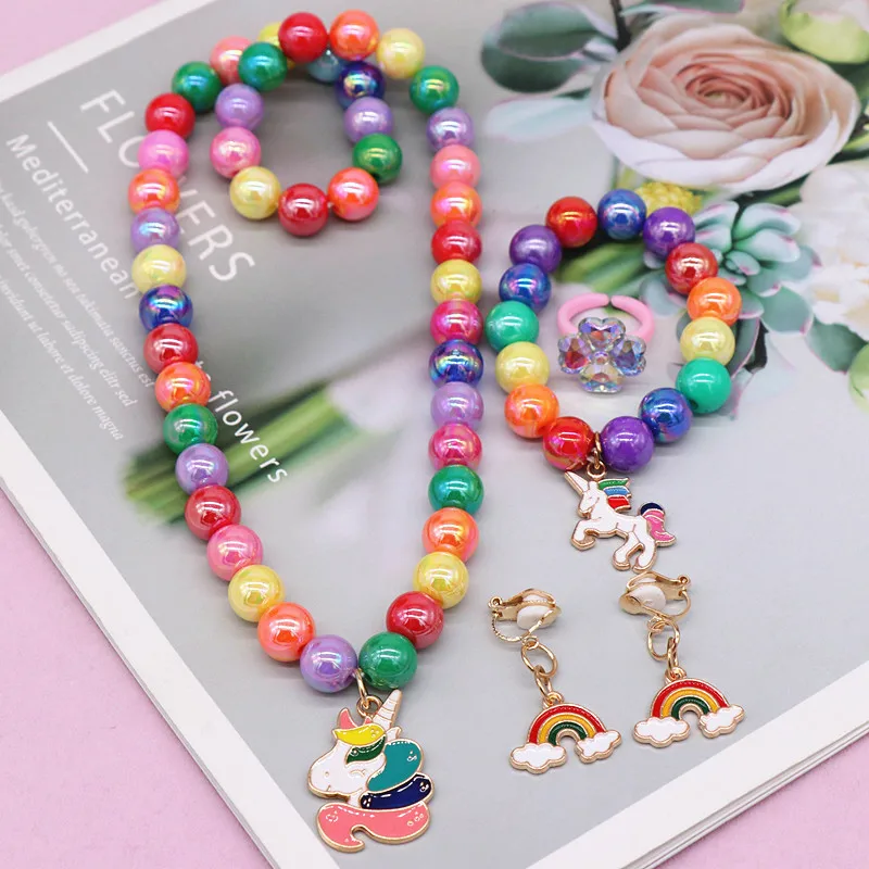 New Arrival Unicorn Charm Necklace Bracelet Children's Jewelry Sets Colorful Handmade Bead Girl Birthday Gift Jewelry
New Arrival Unicorn Charm Necklace Bracelet Children's Jewelry Sets Colorful Handmade Bead Girl Birthday Gift Jewelry
