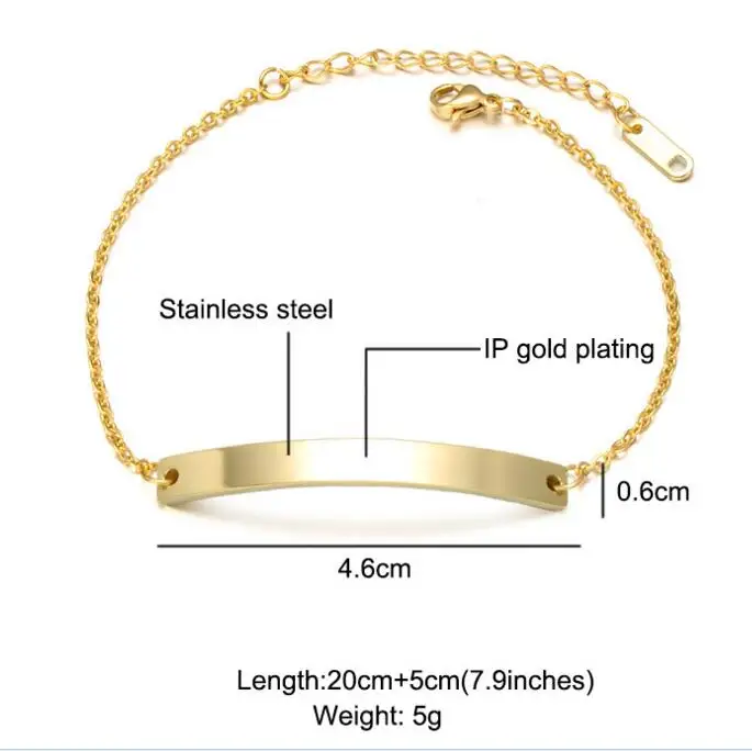 MIO Fashion Adjustable Engraved Metal Plate Bracelet for Men and Women Fine Chain Statement Bracelets Custom Design
MIO Fashion Adjustable Engraved Metal Plate Bracelet for Men and Women Fine Chain Statement Bracelets Custom Design