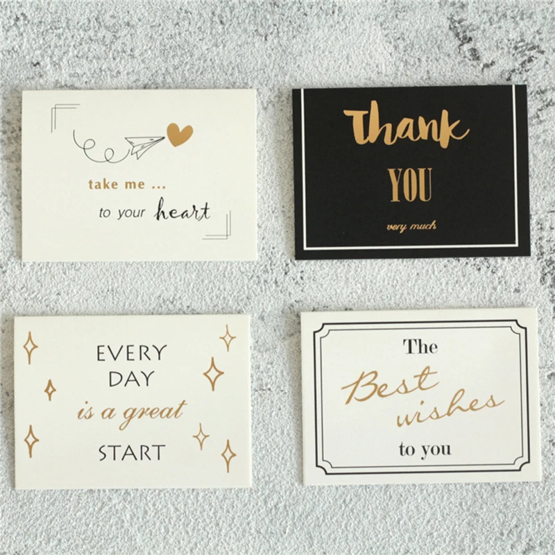 recycled card foil stamping decoration gift party greeting cards